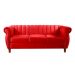 Sofá Chesterfield Realeza 3 Lugares Decoração Retrô - Suede Vermelho