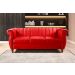 Sofá Chesterfield Realeza 3 Lugares Decoração Retrô - Suede Vermelho