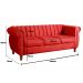 Sofá Chesterfield Realeza 3 Lugares Decoração Retrô - Suede Vermelho