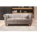 Sofá Chesterfield Realeza 3 Lugares Decoração Retrô - Veludo Capuccino