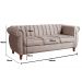 Sofá Chesterfield Realeza 3 Lugares Decoração Retrô - Veludo Capuccino
