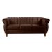 Sofá Chesterfield Realeza 3 Lugares Decoração Retrô - Veludo Marrom