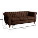 Sofá Chesterfield Realeza 3 Lugares Decoração Retrô - Veludo Marrom