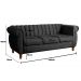 Sofá Chesterfield Realeza 3 Lugares Decoração Retrô - Veludo Preto
