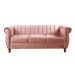 Sofá Chesterfield Realeza 3 Lugares Decoração Retrô - Veludo Rosê