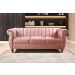 Sofá Chesterfield Realeza 3 Lugares Decoração Retrô - Veludo Rosê