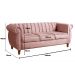 Sofá Chesterfield Realeza 3 Lugares Decoração Retrô - Veludo Rosê