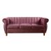 Sofá Chesterfield Realeza 3 Lugares Decoração Retrô - Veludo Roxo