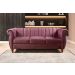 Sofá Chesterfield Realeza 3 Lugares Decoração Retrô - Veludo Roxo