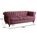 Sofá Chesterfield Realeza 3 Lugares Decoração Retrô - Veludo Roxo