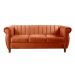 Sofá Chesterfield Realeza 3 Lugares Decoração Retrô - Veludo Terracota