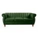 Sofá Chesterfield Realeza 3 Lugares Decoração Retrô - Veludo Verde