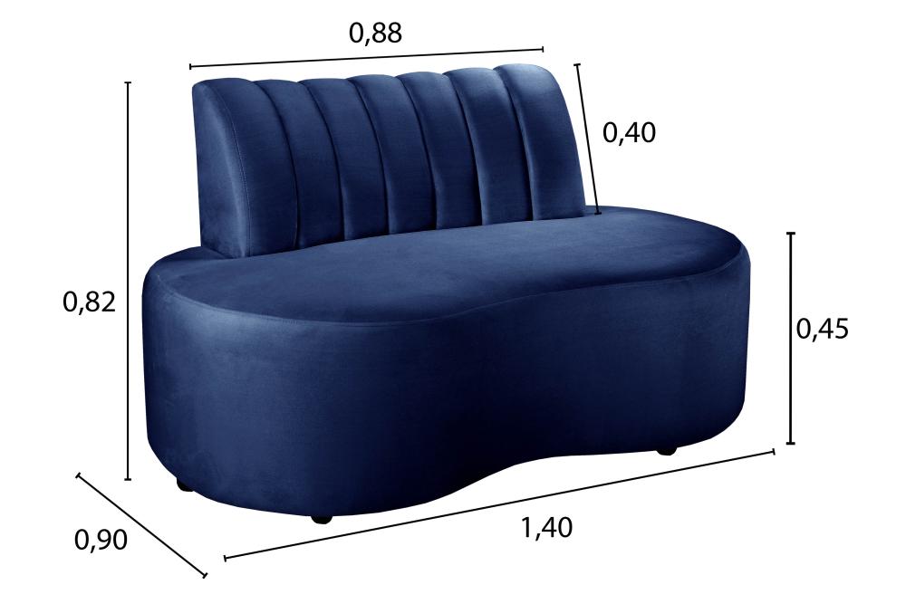 Sofá Doha Cor:Suede Azul Marinho 210