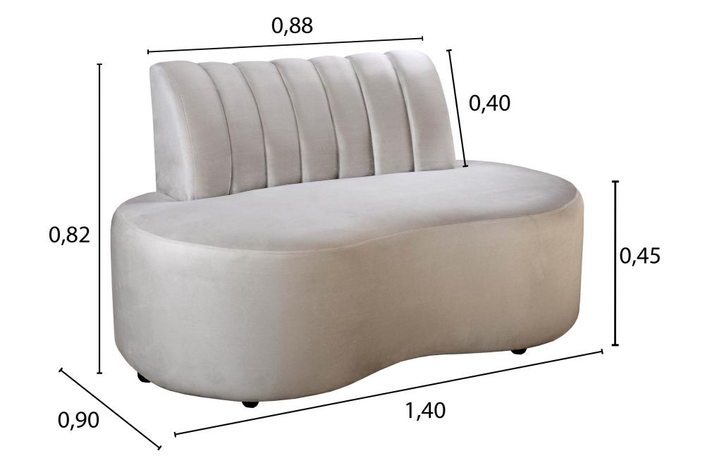 Sofá Doha Cor:Suede Bege Claro 080