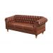 Sofá Dom Pedro Chesterfield 3 Lugares Vintage Clássico Retrô - Caramelo