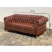 Sofá Dom Pedro Chesterfield 3 Lugares Vintage Clássico Retrô - Caramelo