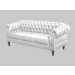 Sofá Dom Pedro Chesterfield 3 Lugares Vintage Clássico Retrô - Couríssimo Branco