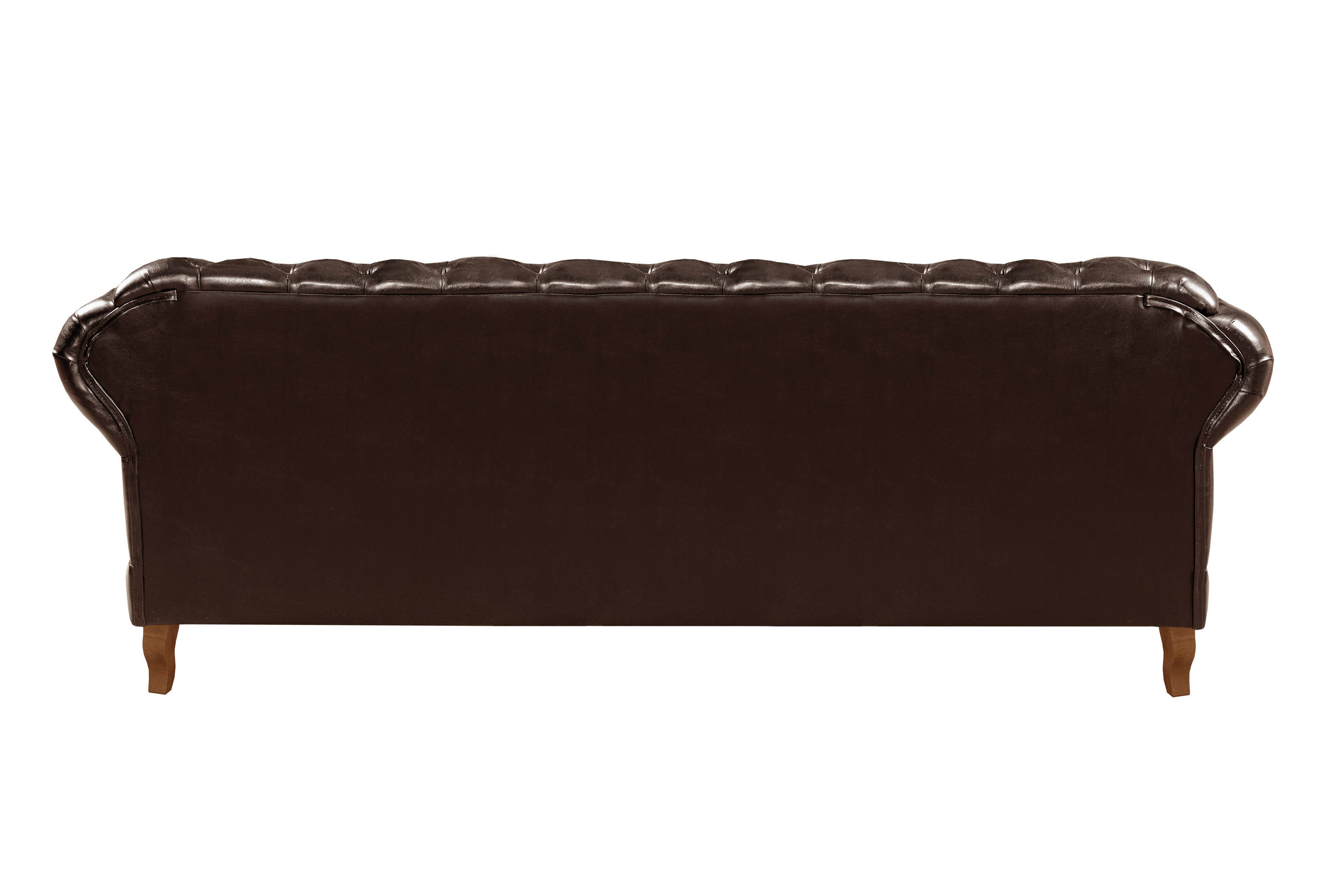 Sofá Dom Pedro Chesterfield 3 Lugares Vintage Clássico Retrô - Couríssimo Marrom Café