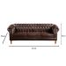 Sofá Dom Pedro Chesterfield 3 Lugares Vintage Clássico Retrô - Couríssimo Marrom Café