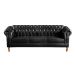 Sofá Dom Pedro Chesterfield 3 Lugares Vintage Clássico Retrô - Preto