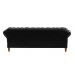 Sofá Dom Pedro Chesterfield 3 Lugares Vintage Clássico Retrô - Preto