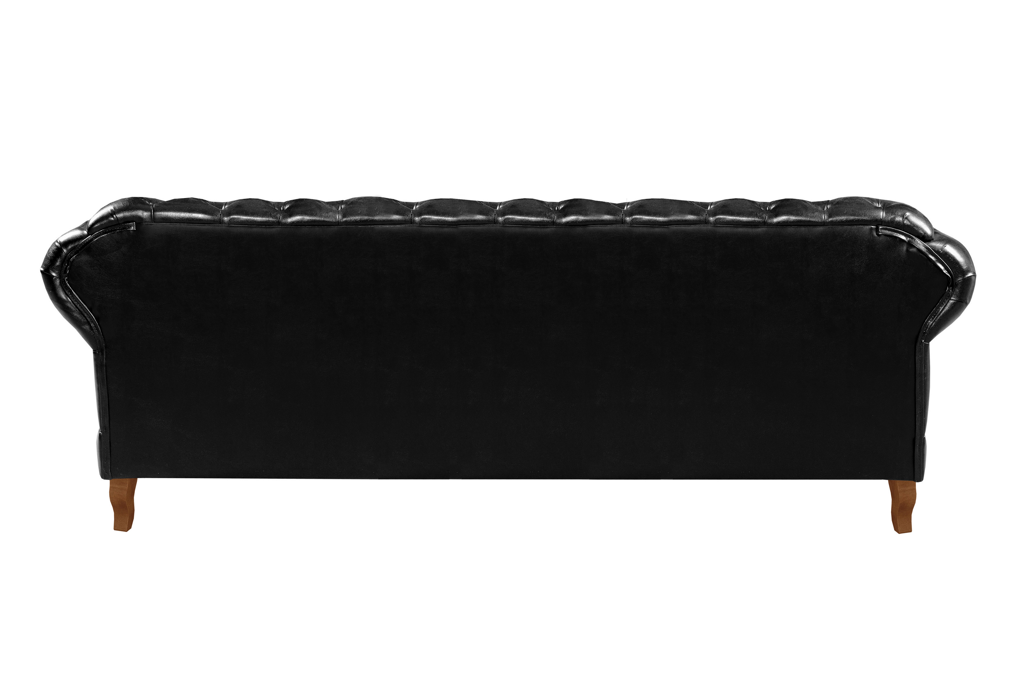 Sofá Dom Pedro Chesterfield 3 Lugares Vintage Clássico Retrô - Preto
