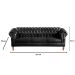 Sofá Dom Pedro Chesterfield 3 Lugares Vintage Clássico Retrô - Preto