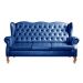 Sofá Imperador 3 Lugares Chesterfield Decoração Retrô Vintage - Courissimo Azul