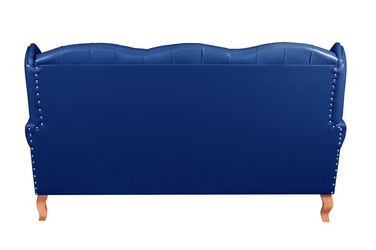 Sofá Imperador 3 Lugares Chesterfield Decoração Retrô Vintage - Courissimo Azul