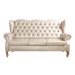 Sofá Imperador 3 Lugares Chesterfield Decoração Retrô Vintage - Courissimo Bege 