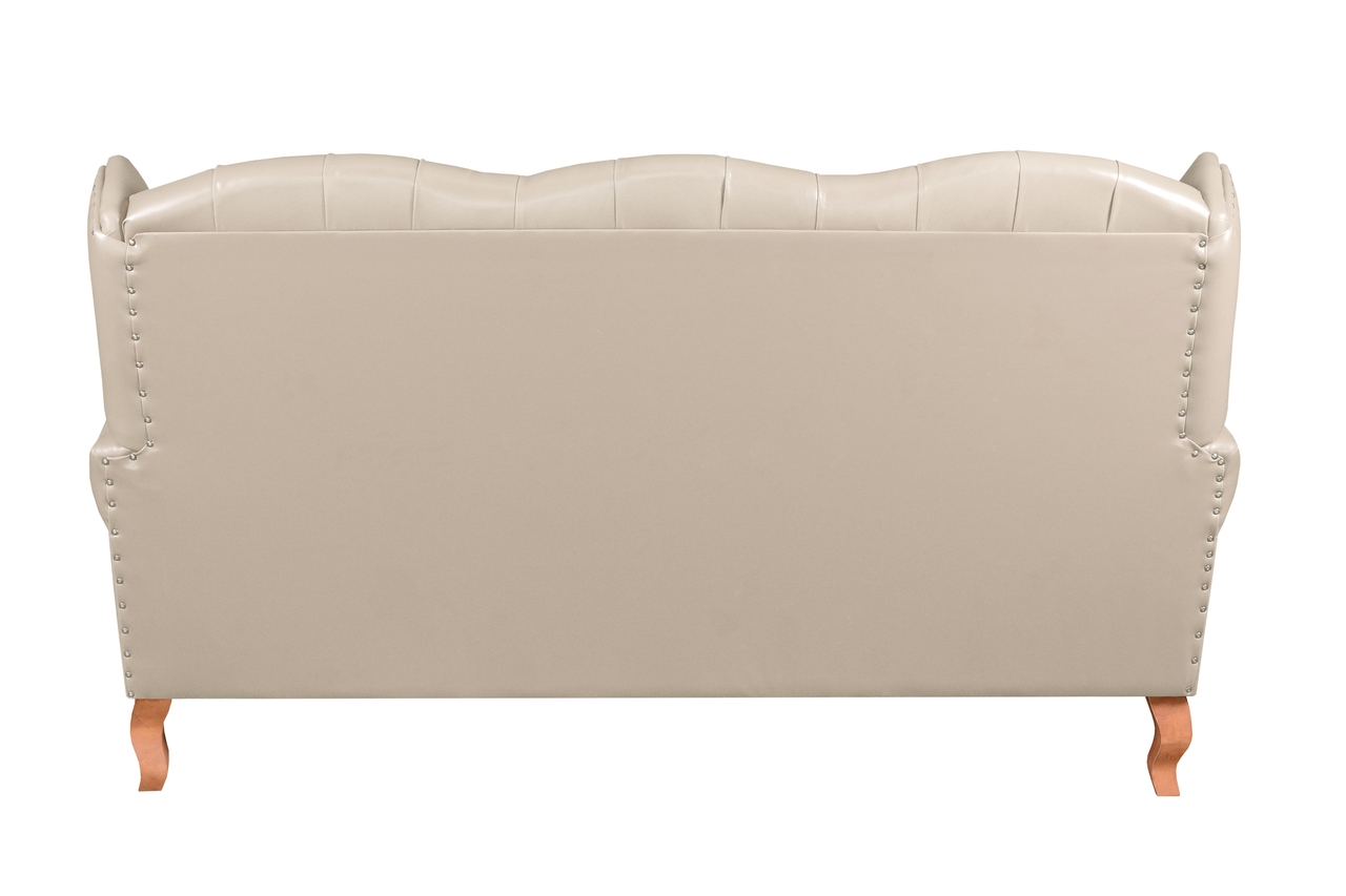 Sofá Imperador 3 Lugares Chesterfield Decoração Retrô Vintage - Courissimo Bege 