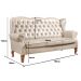 Sofá Imperador 3 Lugares Chesterfield Decoração Retrô Vintage - Courissimo Bege 