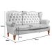 Sofá Imperador 3 Lugares Chesterfield Decoração Retrô Vintage - Courissimo Branco