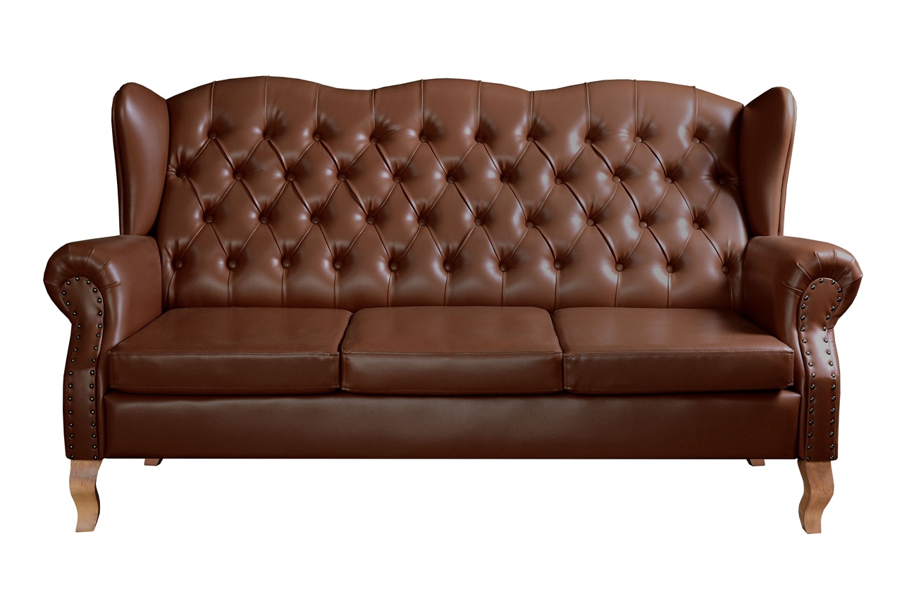 Sofá Imperador 3 Lugares Chesterfield Decoração Retrô Vintage - Courissimo Café