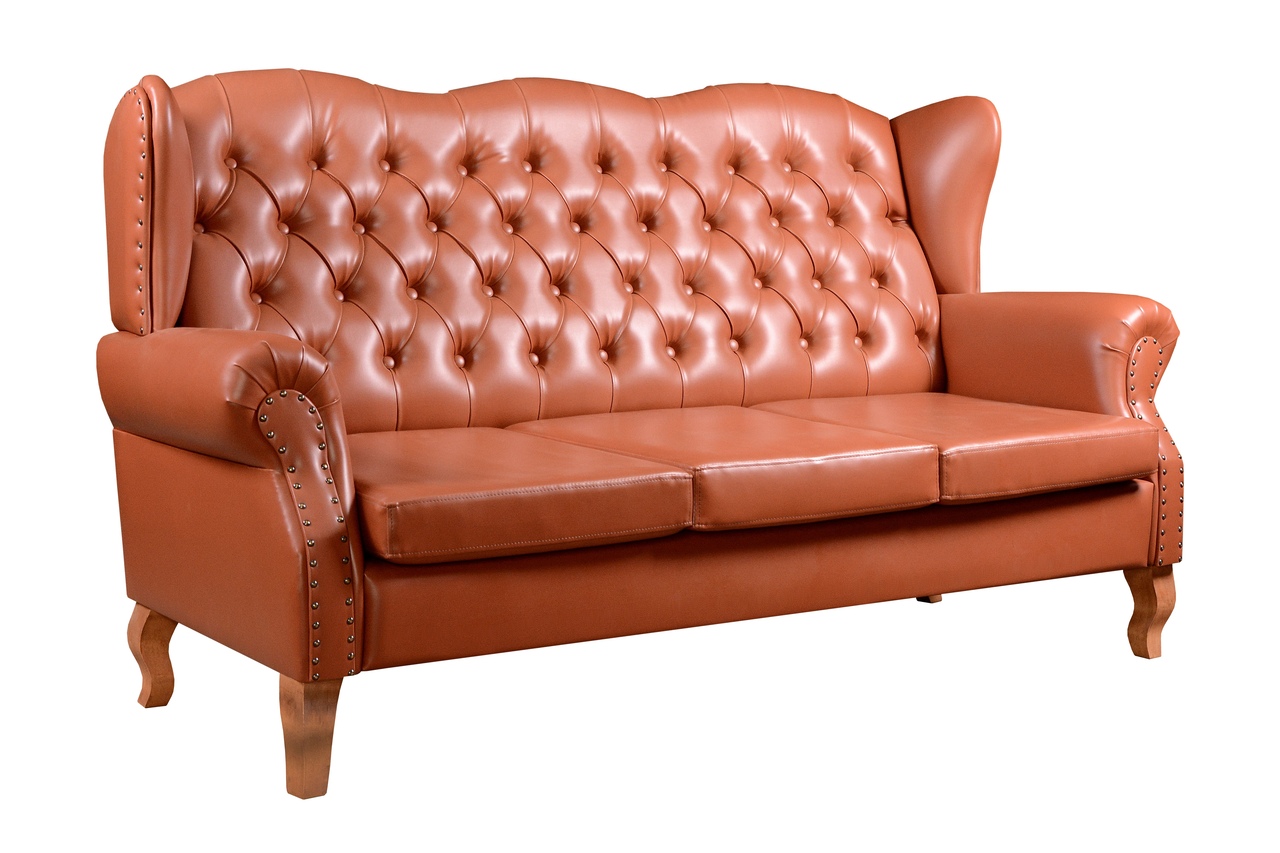 Sofá Imperador 3 Lugares Chesterfield Decoração Retrô Vintage - Courissimo Caramelo