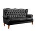 Sofá Imperador 3 Lugares Chesterfield Decoração Retrô Vintage - Courissimo Preto