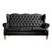 Sofá Imperador 3 Lugares Chesterfield Decoração Retrô Vintage - Courissimo Preto