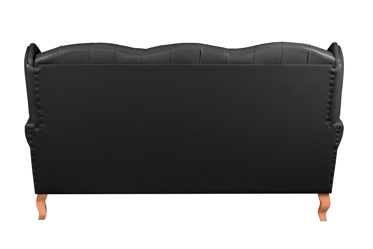 Sofá Imperador 3 Lugares Chesterfield Decoração Retrô Vintage - Courissimo Preto
