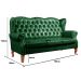 Sofá Imperador 3 Lugares Chesterfield Decoração Retrô Vintage - Courissimo Verde