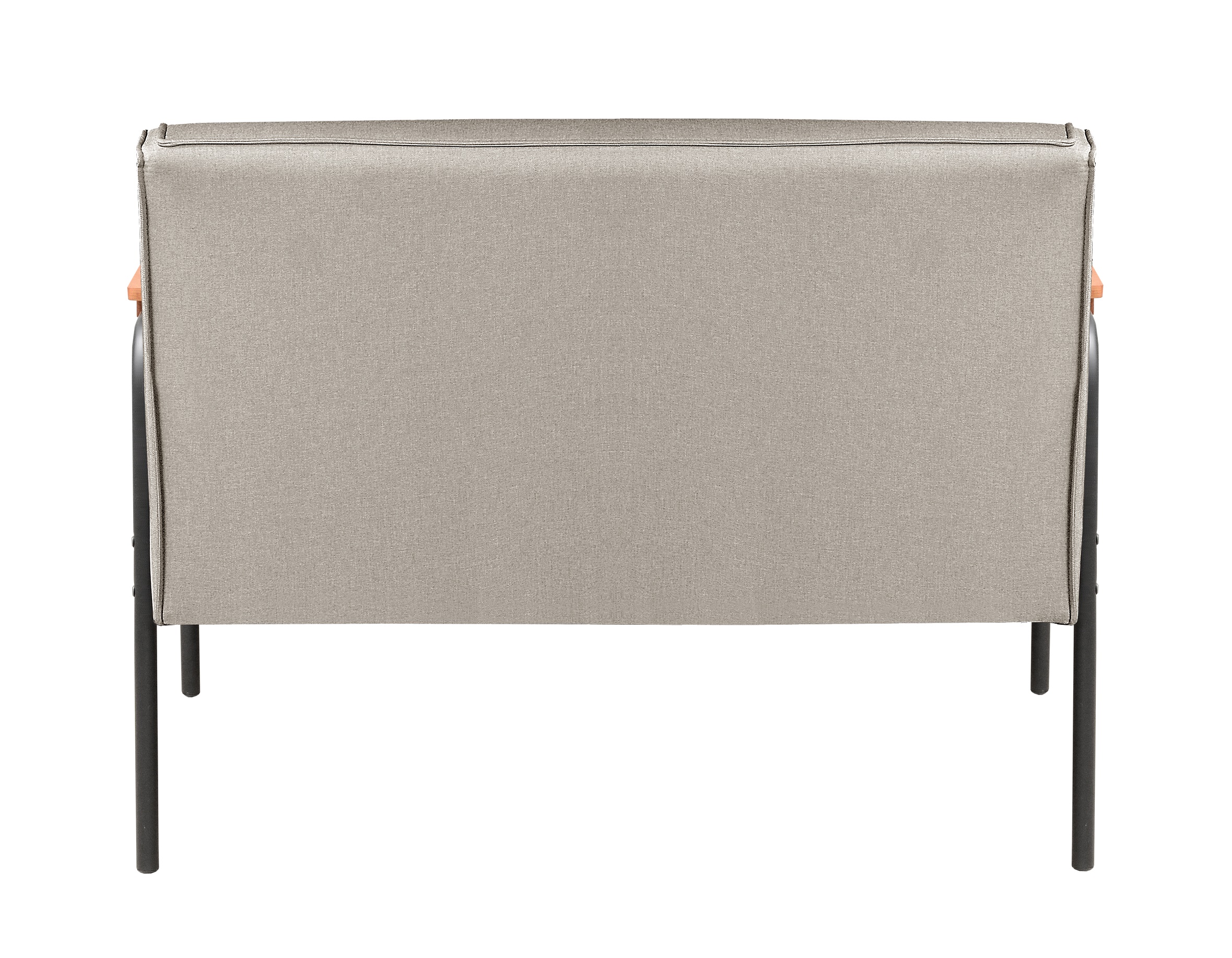Sofá Namoradeira 2 Lugares Jade Com Apoio De Braço Madeira/metal - Linho Bege