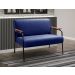 Sofá Namoradeira 2 Lugares Jade Com Apoio De Braço Madeira/metal - Suede Azul