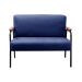 Sofá Namoradeira 2 Lugares Jade Com Apoio De Braço Madeira/metal - Suede Azul