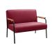 Sofá Namoradeira 2 Lugares Jade Com Apoio De Braço Madeira/metal - Suede Bordô