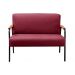 Sofá Namoradeira 2 Lugares Jade Com Apoio De Braço Madeira/metal - Suede Bordô