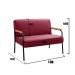 Sofá Namoradeira 2 Lugares Jade Com Apoio De Braço Madeira/metal - Suede Bordô