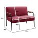Sofá Namoradeira 2 Lugares Jade Com Apoio De Braço Madeira/metal - Suede Bordô