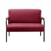 Sofá Namoradeira 2 Lugares Jade Com Apoio De Braço Madeira/metal - Suede Bordô
