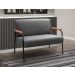 Sofá Namoradeira 2 Lugares Jade Com Apoio De Braço Madeira/metal - Suede Cinza
