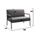 Sofá Namoradeira 2 Lugares Jade Com Apoio De Braço Madeira/metal - Suede Cinza