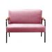 Sofá Namoradeira 2 Lugares Jade Com Apoio De Braço Madeira/metal - Suede Rosa